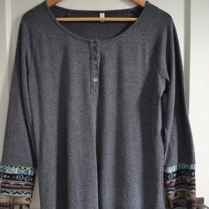 Women's Long Grey Shirt Size Large